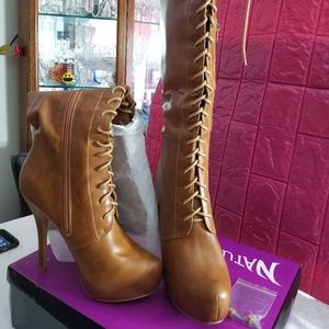 Nature Breeze amber platform boots New with Box